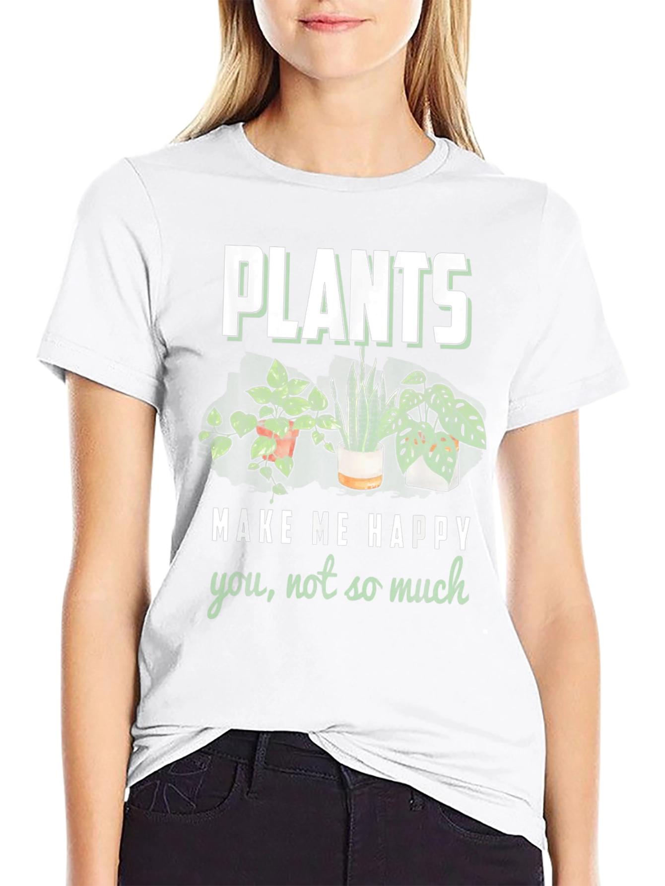 Plants Make Me Happy Graphic T-Shirt