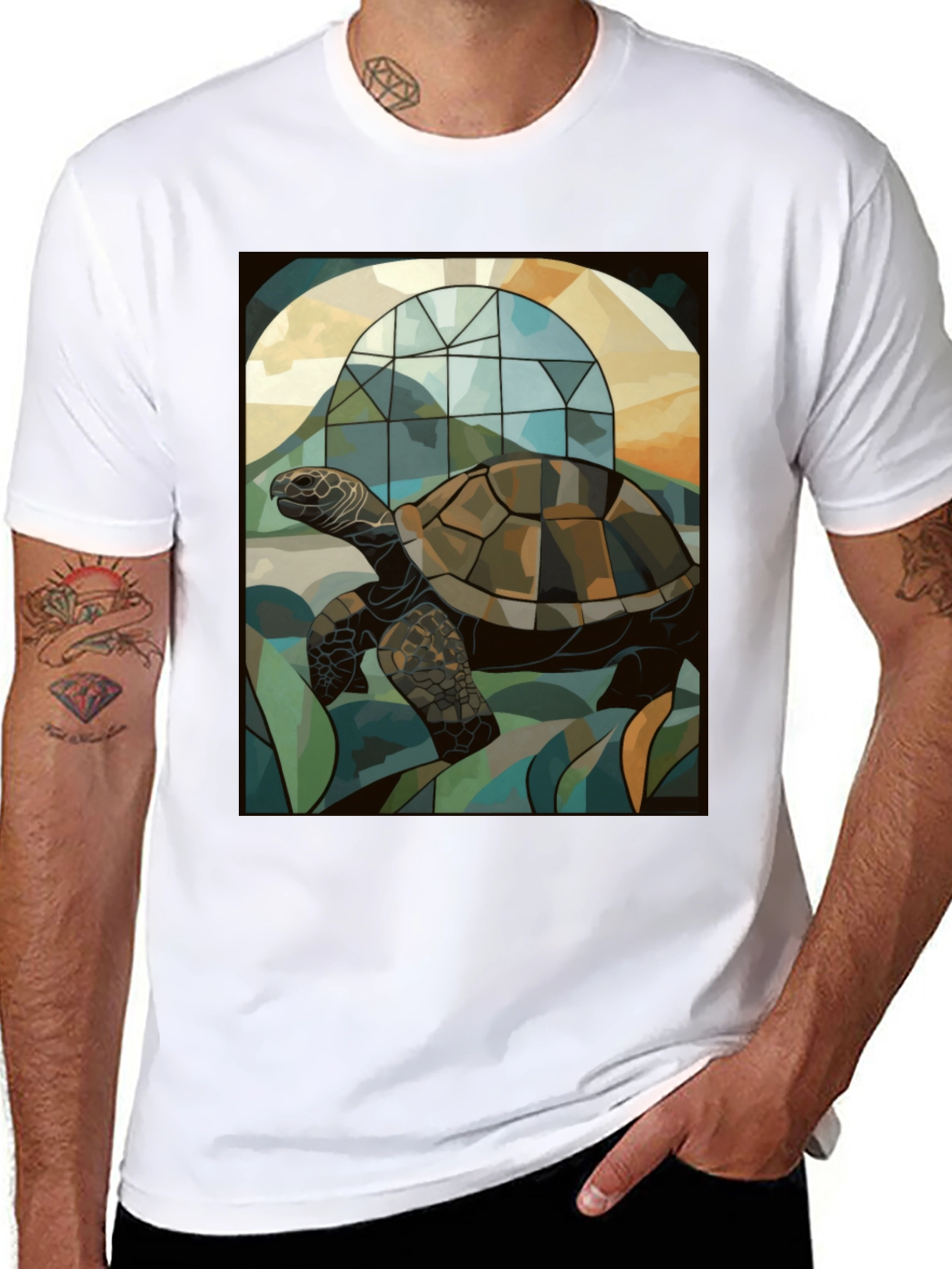 Turtle Stained Glass Graphic T-Shirt