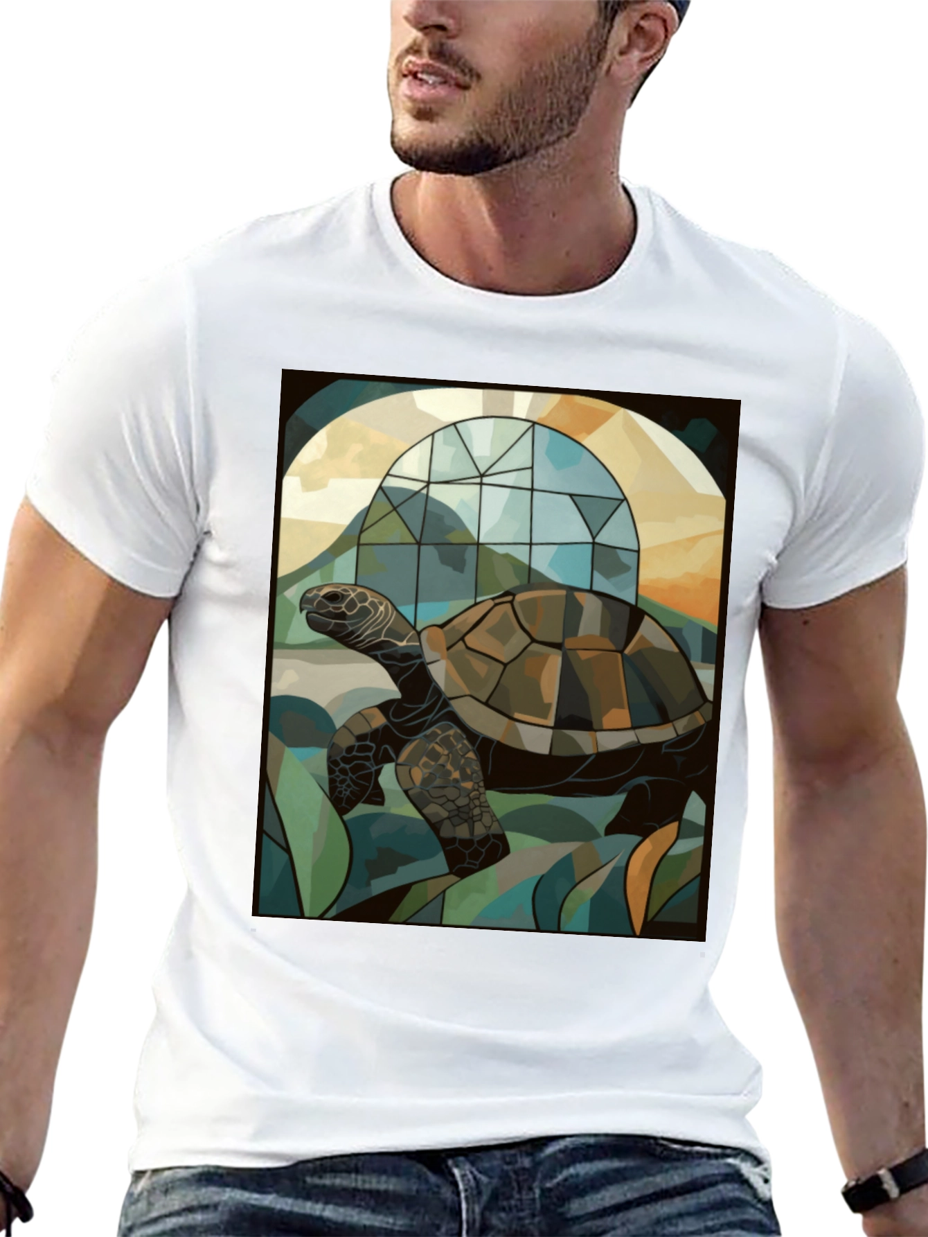 Turtle Stained Glass Graphic T-Shirt