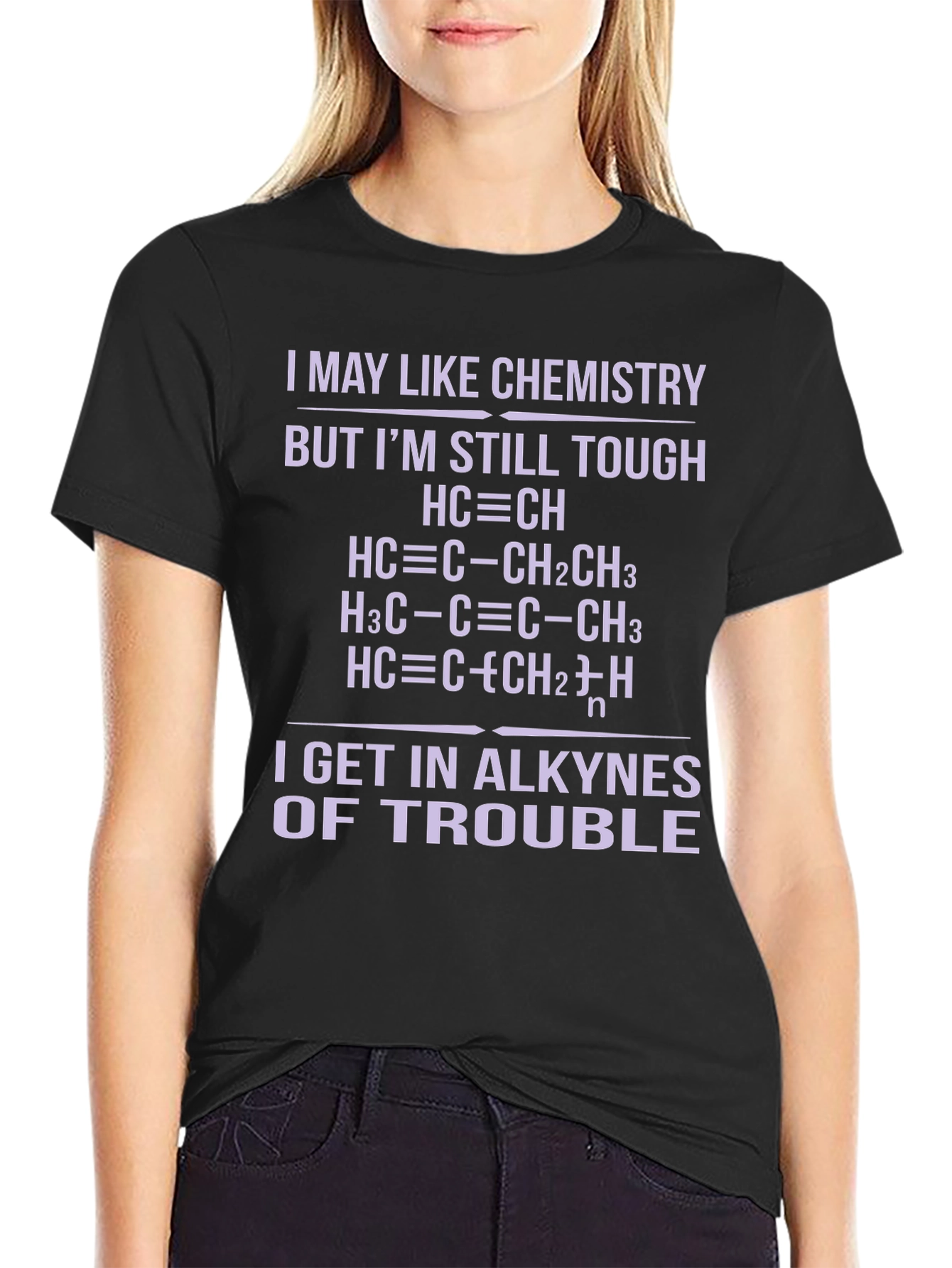Chemistry Pun T-Shirt - Alkyne Trouble