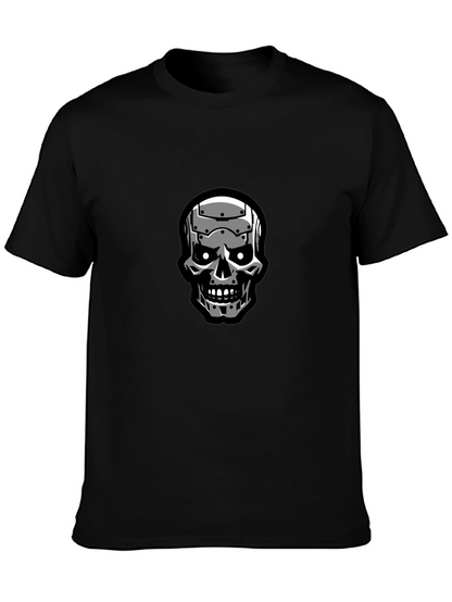 Terminator Skull Graphic Black T-Shirt