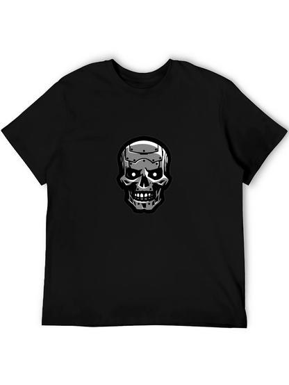 Terminator Skull Graphic Black T-Shirt