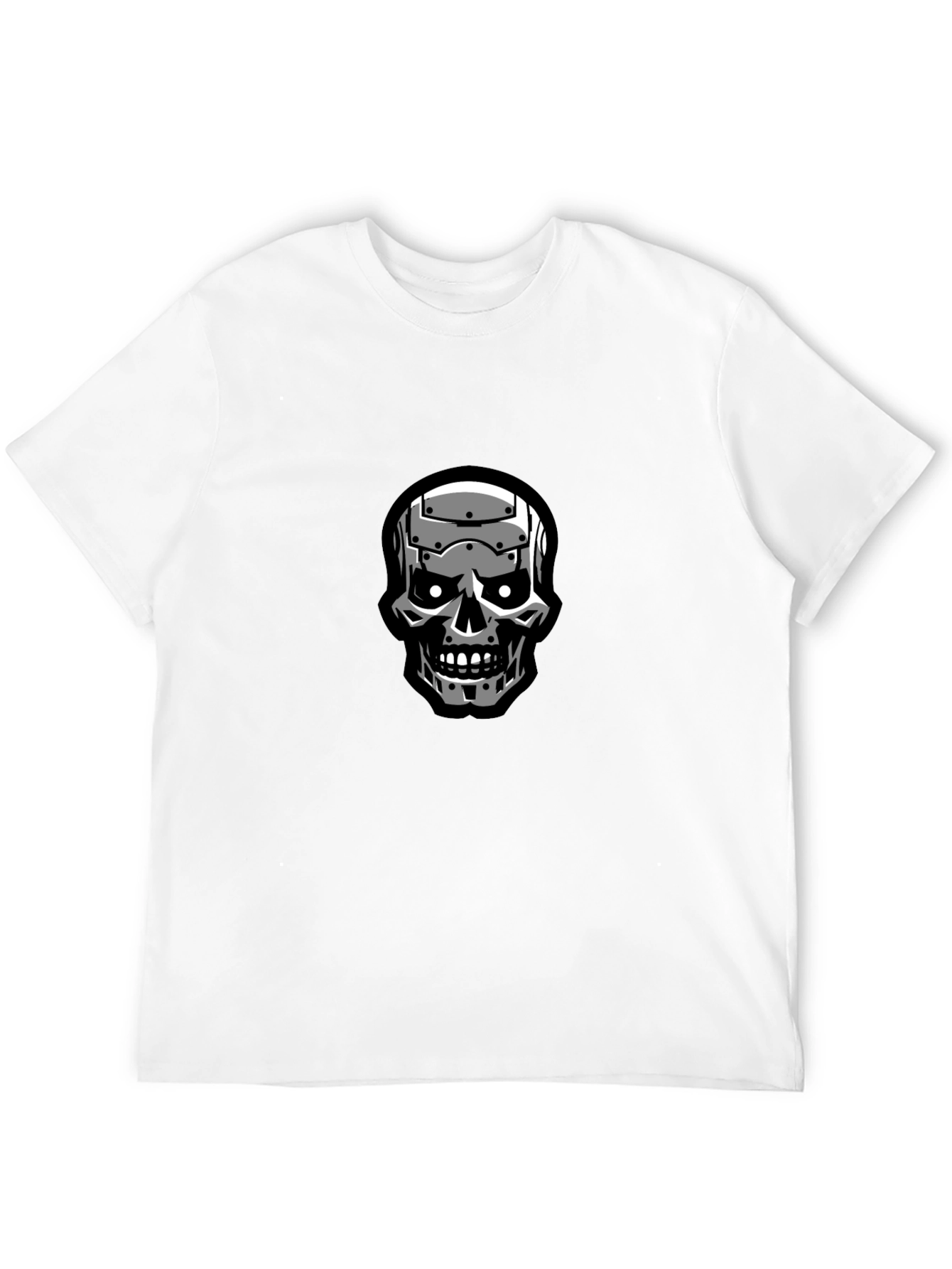Terminator Skull Graphic Black T-Shirt