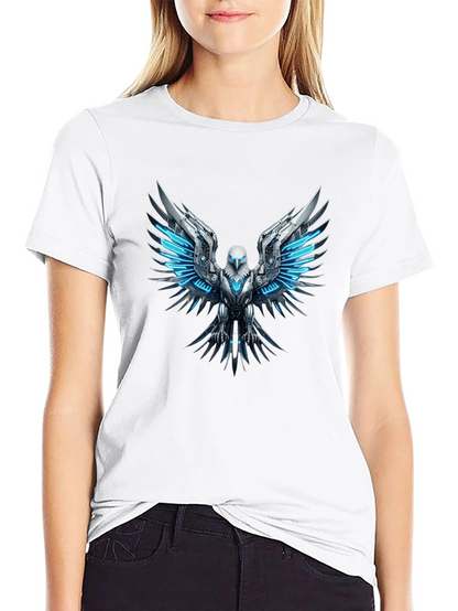 Cyber Eagle T-Shirt - Futuristic Bird of Prey Design