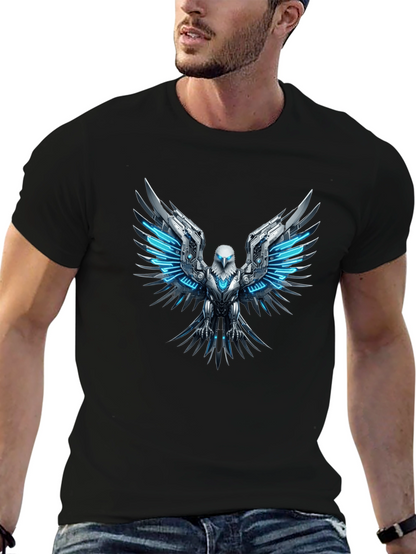 Cyber Eagle T-Shirt - Futuristic Bird of Prey Design