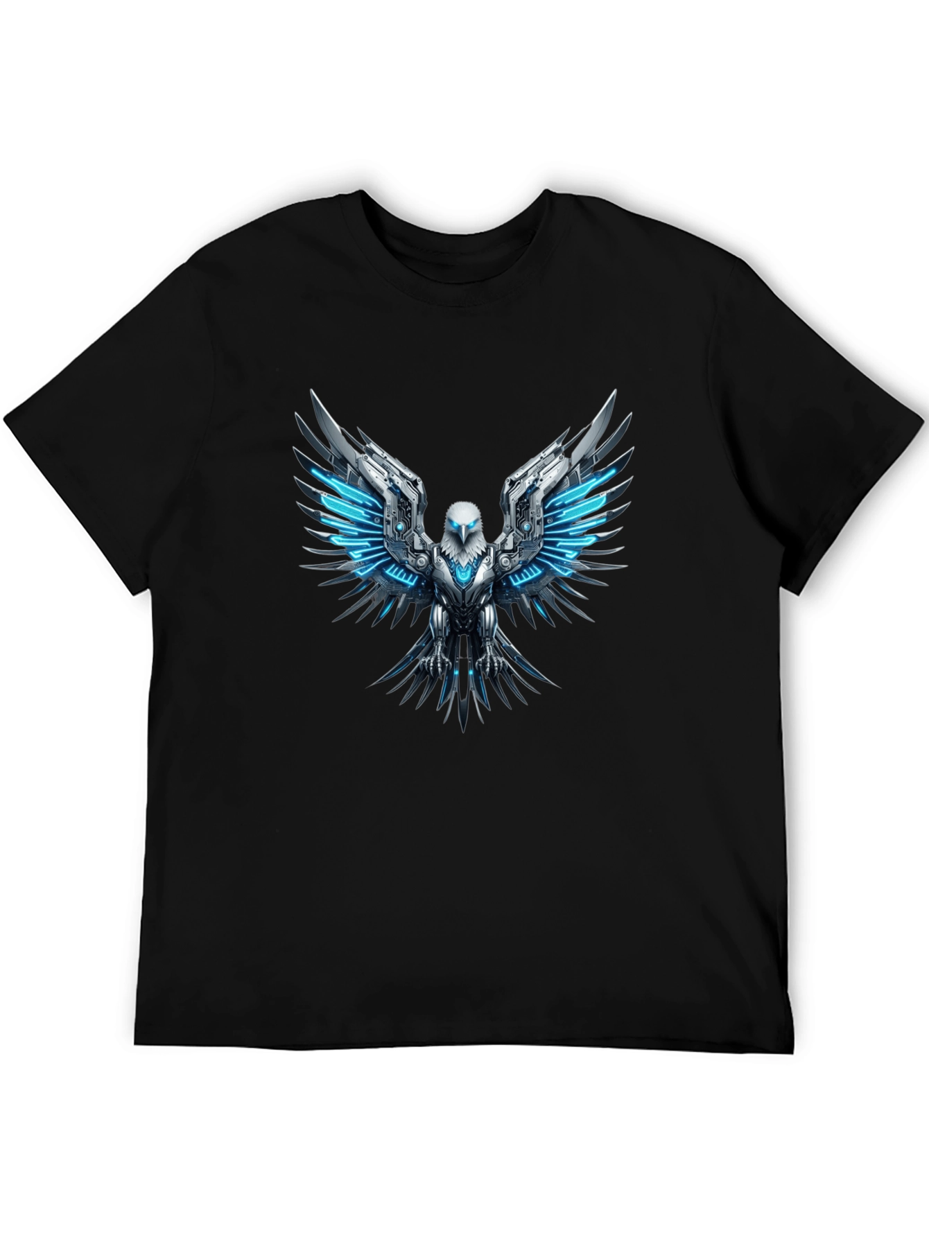 Cyber Eagle T-Shirt - Futuristic Bird of Prey Design