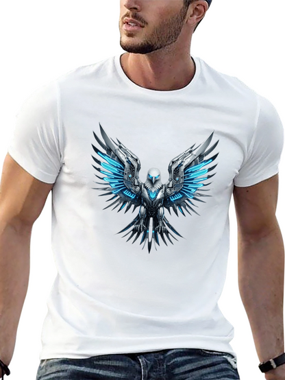 Cyber Eagle T-Shirt - Futuristic Bird of Prey Design