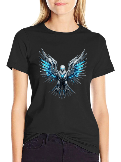 Cyber Eagle T-Shirt - Futuristic Bird of Prey Design
