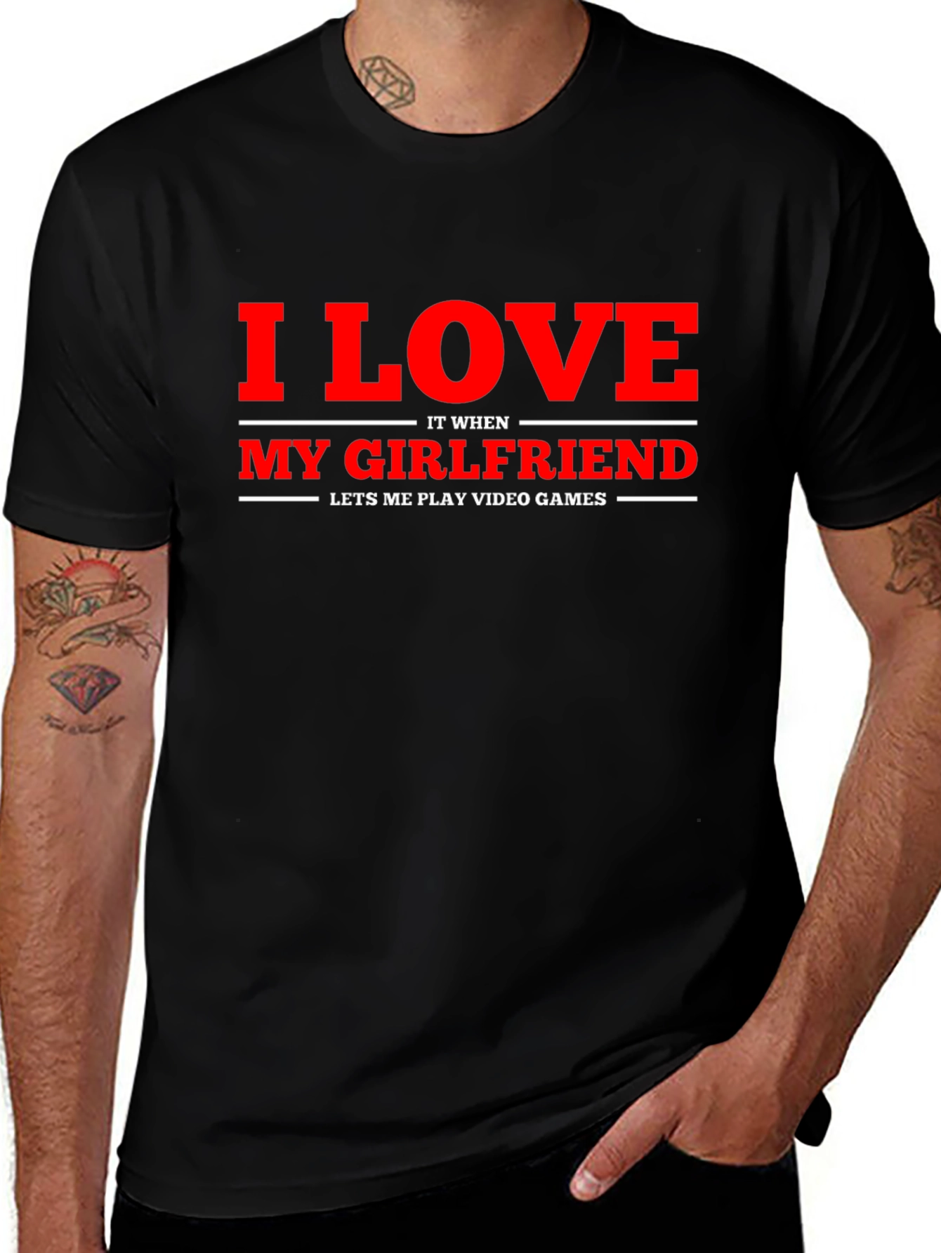 I Love My Girlfriend Gamer T-Shirt