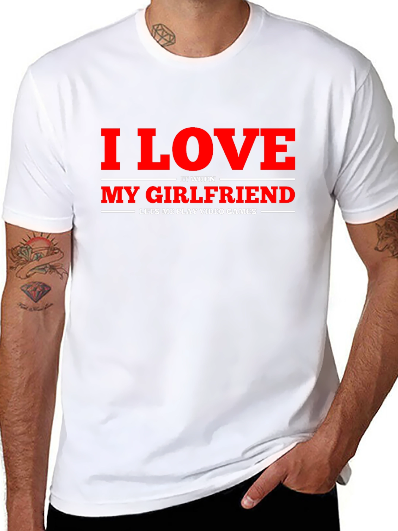 I Love My Girlfriend Gamer T-Shirt