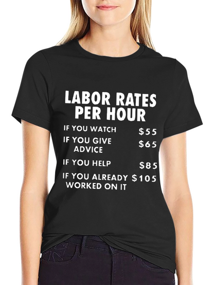 Labor Rates Per Hour Funny T-Shirt