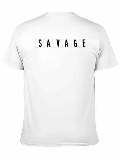 Savage Graphic Tee - Black Cotton Casual T-Shirt