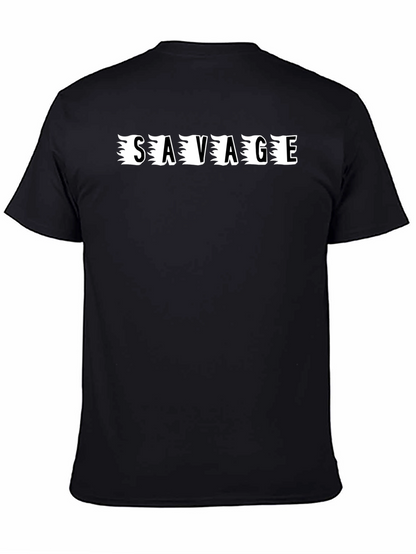 Savage Graphic Tee - Black Cotton Casual T-Shirt