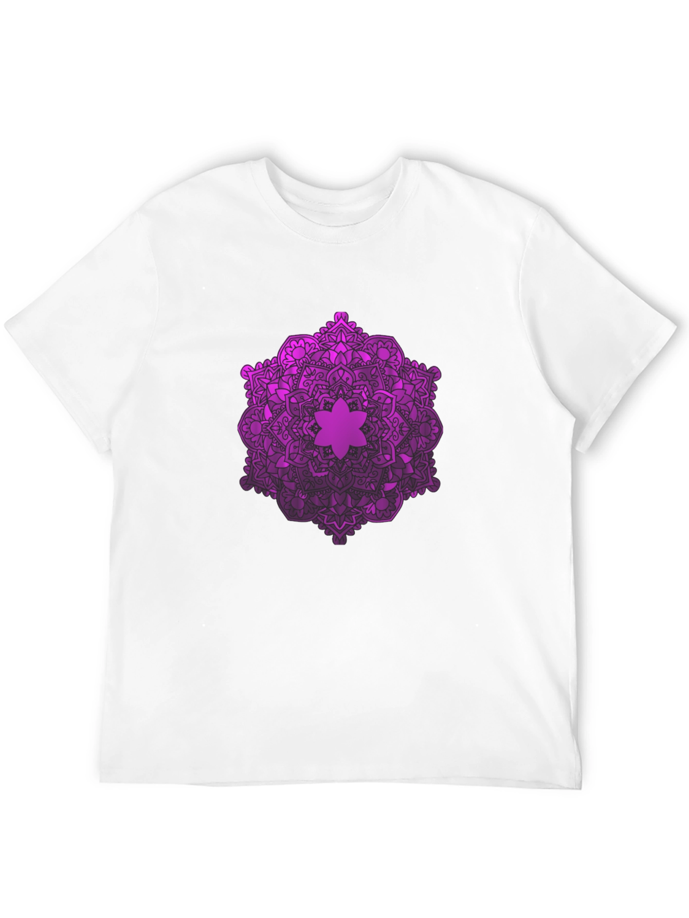 Purple Mandala Graphic Black T-Shirt