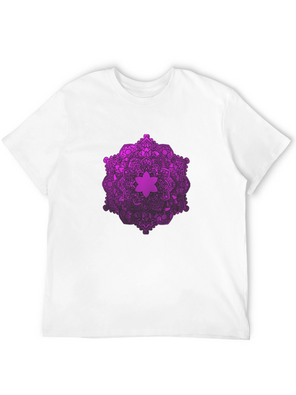 Purple Mandala Graphic Black T-Shirt