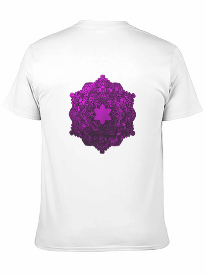 Purple Mandala Graphic Black T-Shirt