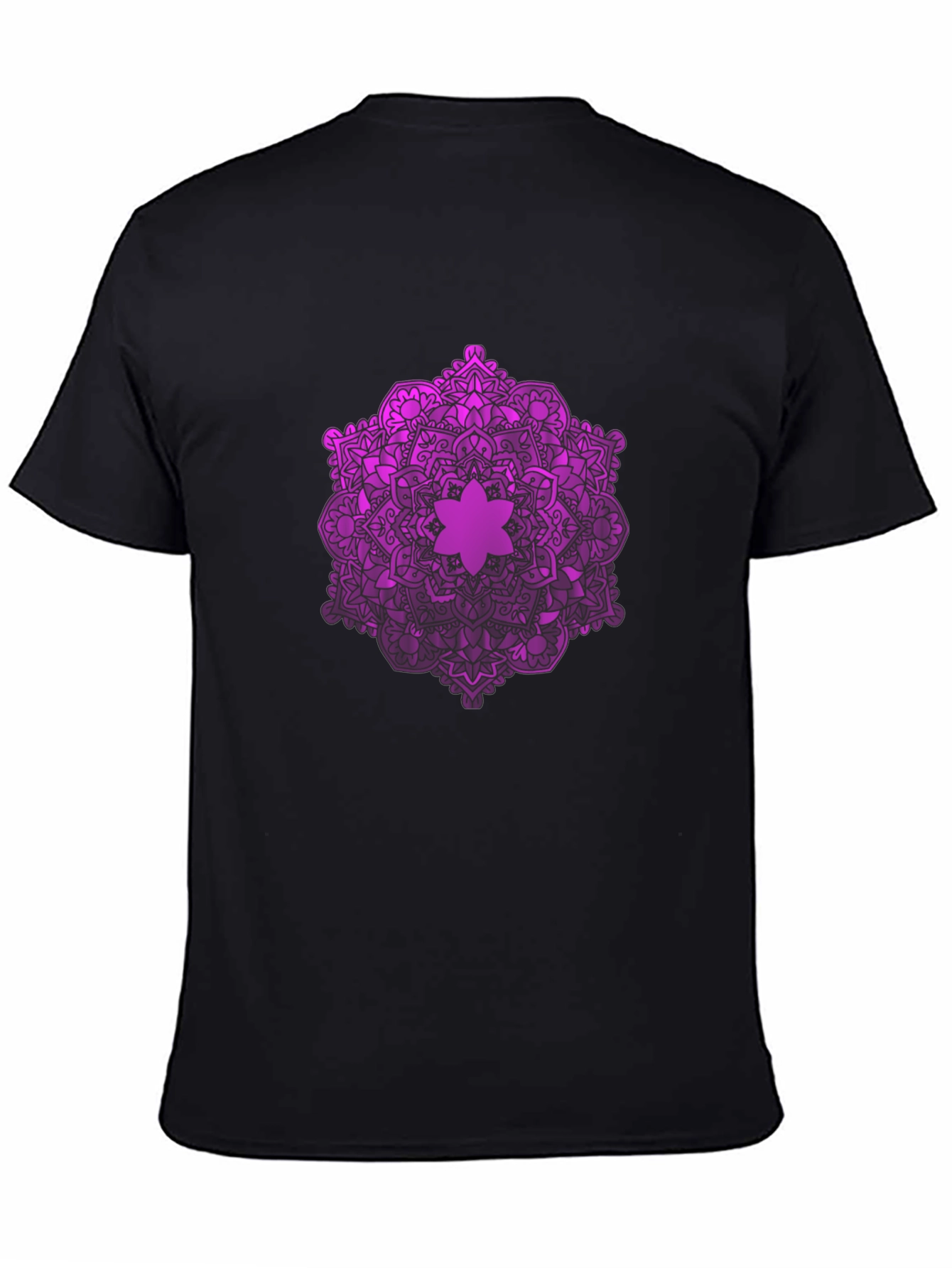 Purple Mandala Graphic Black T-Shirt