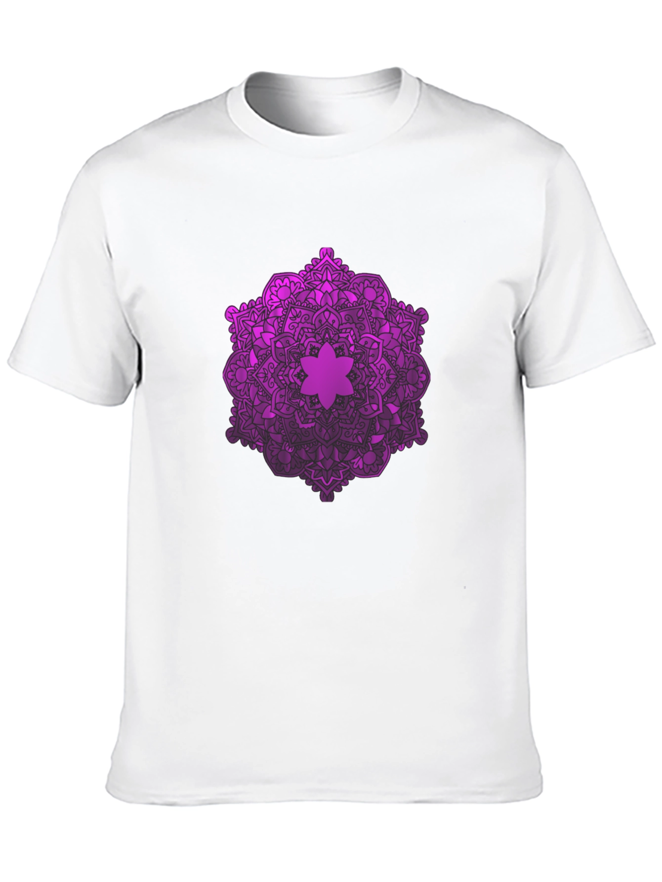 Purple Mandala Graphic Black T-Shirt