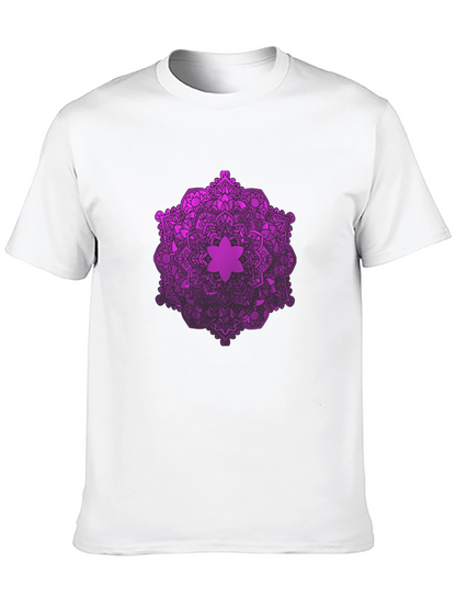 Purple Mandala Graphic Black T-Shirt