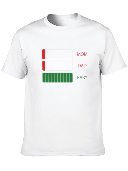Family Battery Level T-Shirt - Mom Dad Baby