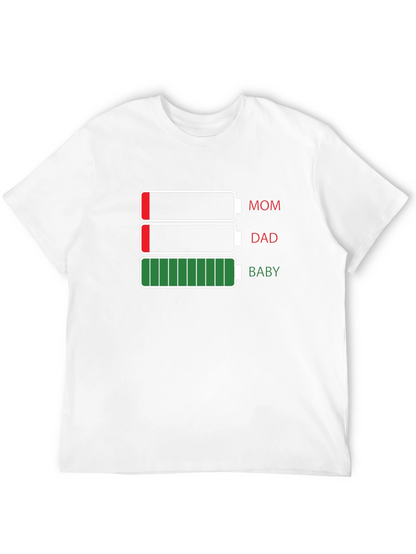 Family Battery Level T-Shirt - Mom Dad Baby