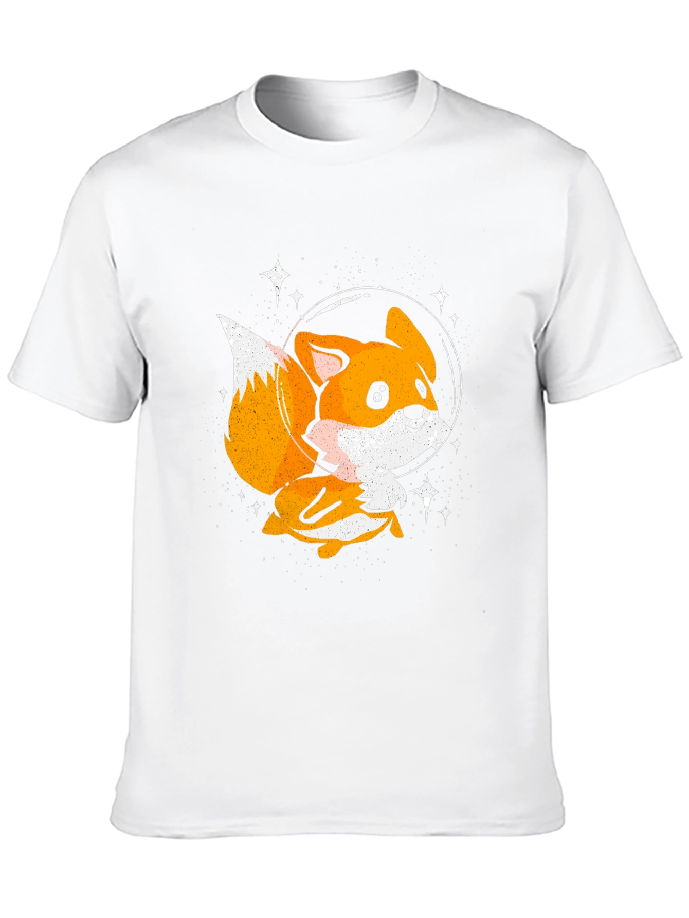 Cute Space Fox T-Shirt - Black Graphic Tee