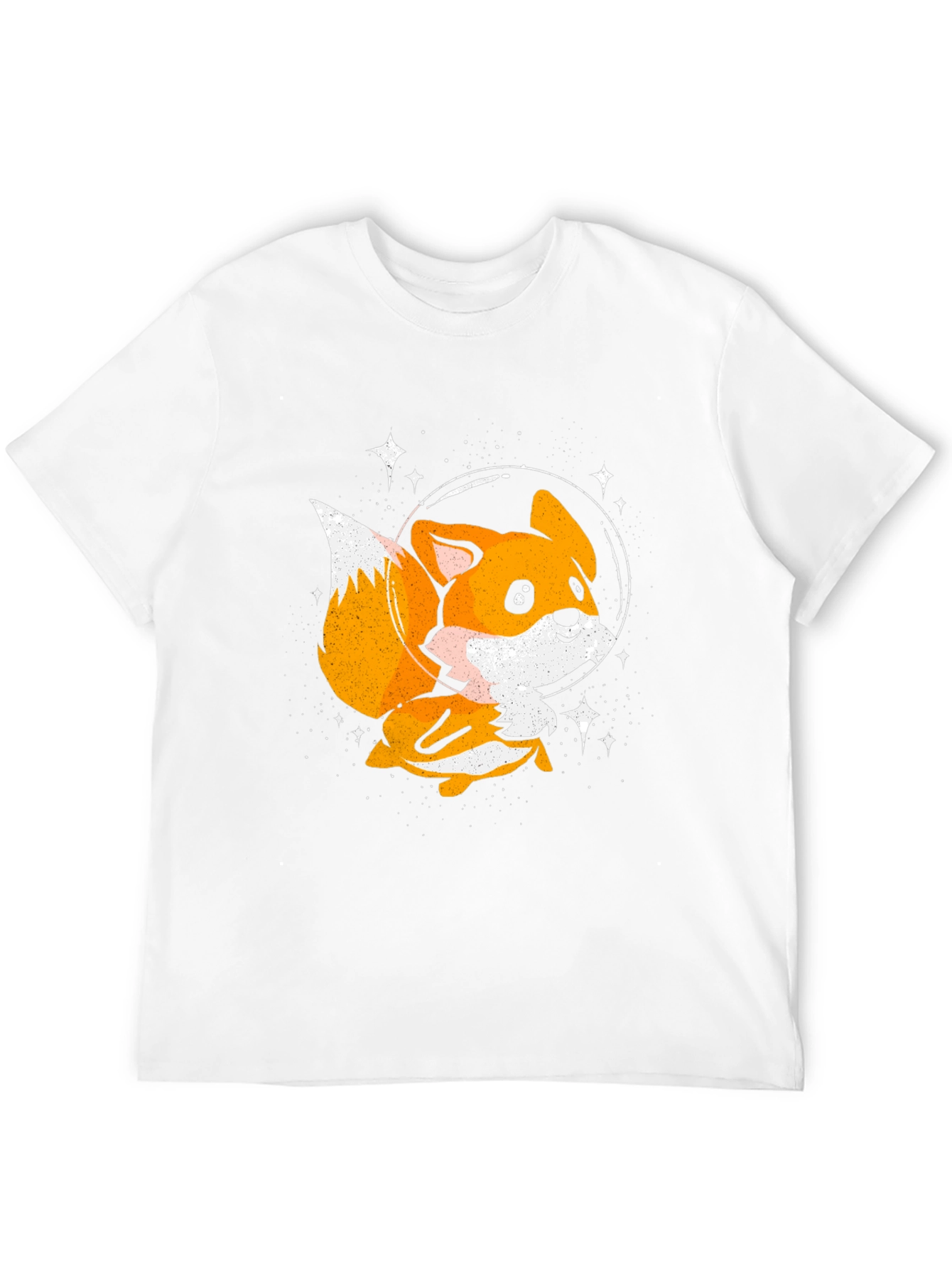 Cute Space Fox T-Shirt - Black Graphic Tee