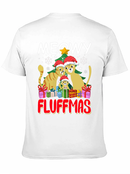 Meowy Fluffmas Cat Christmas Graphic Tee