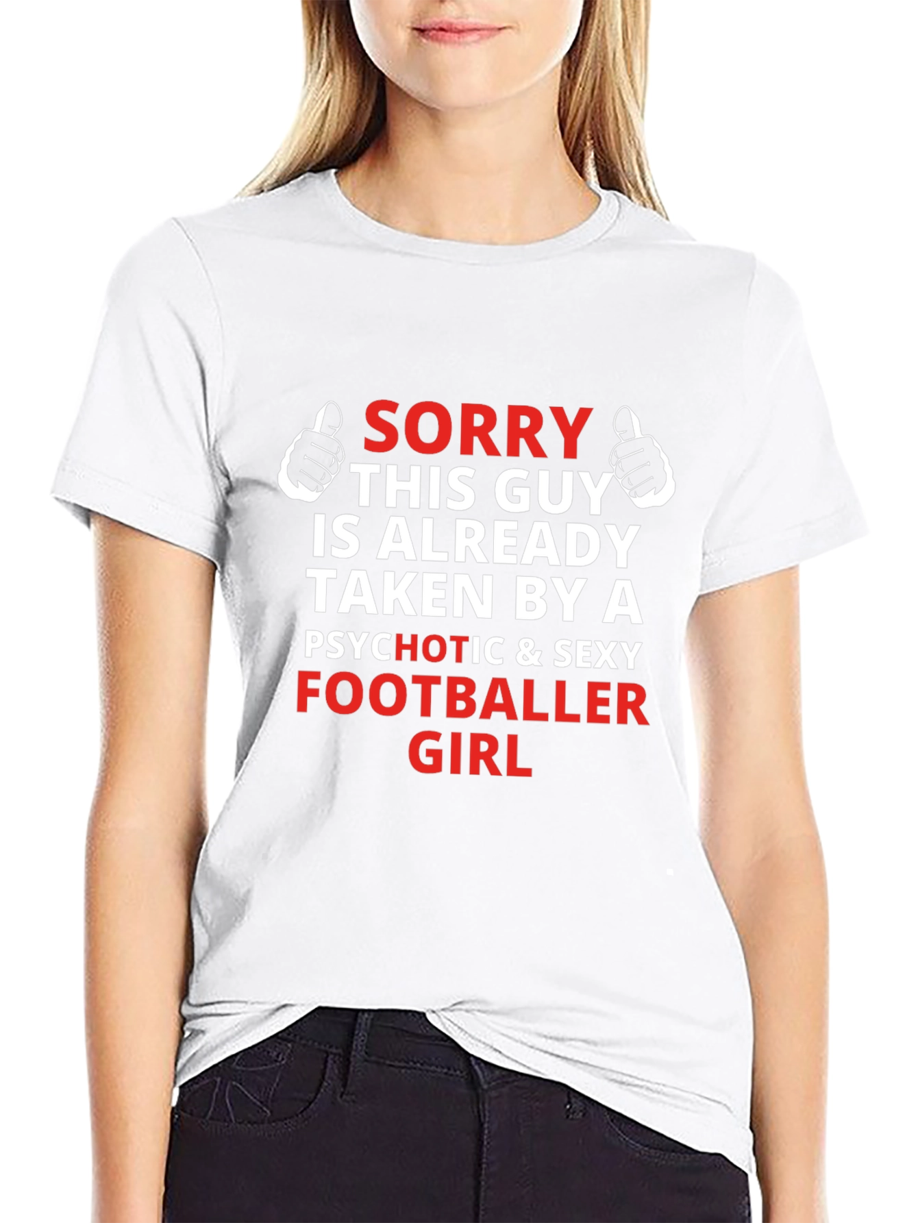 Funny Footballer Girlfriend Graphic T-Shirt