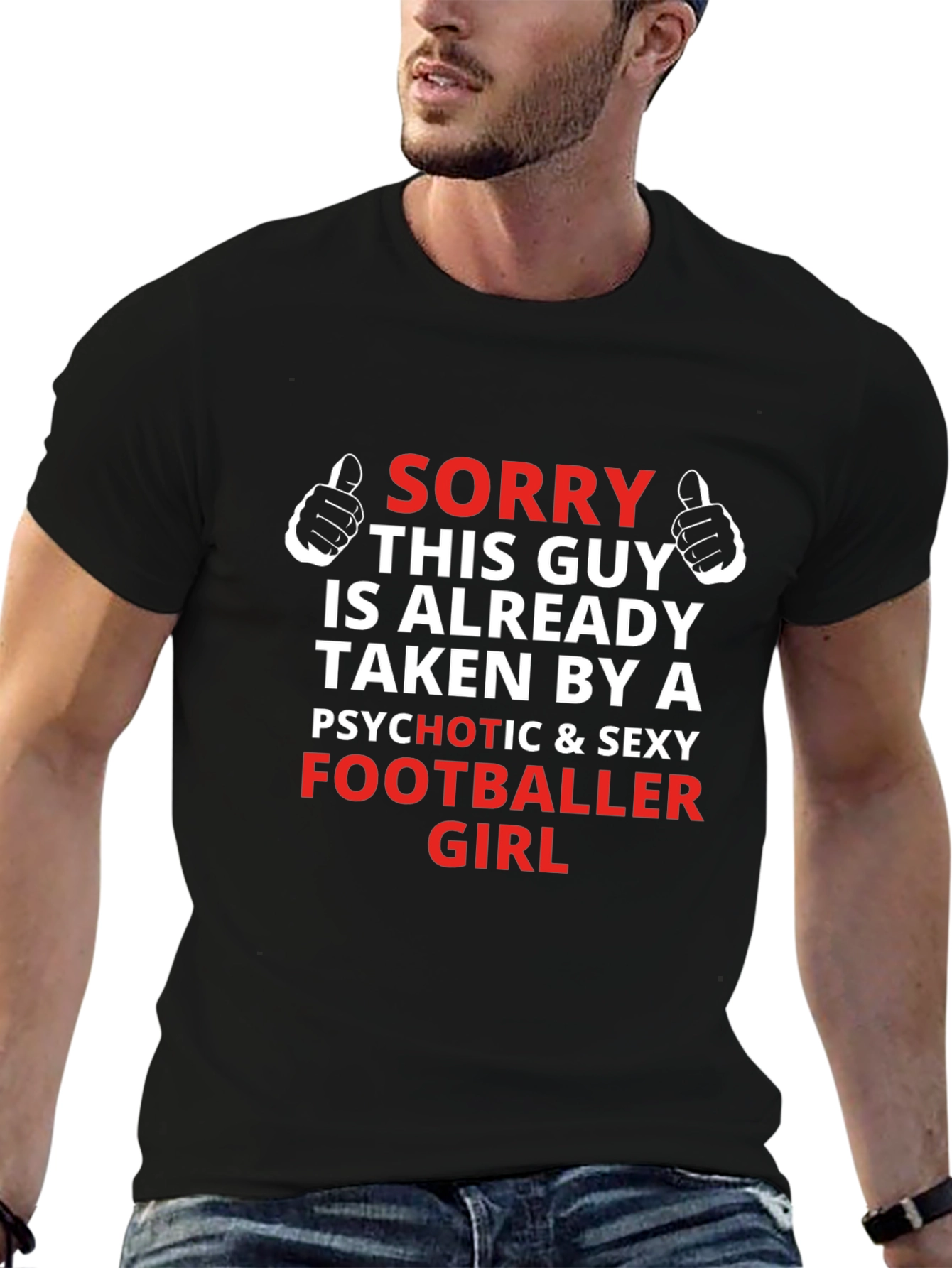 Funny Footballer Girlfriend Graphic T-Shirt