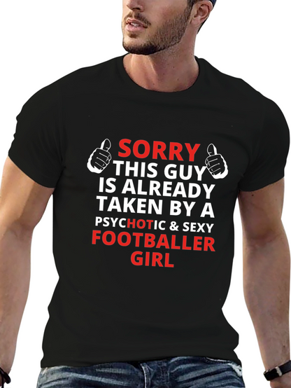 Funny Footballer Girlfriend Graphic T-Shirt