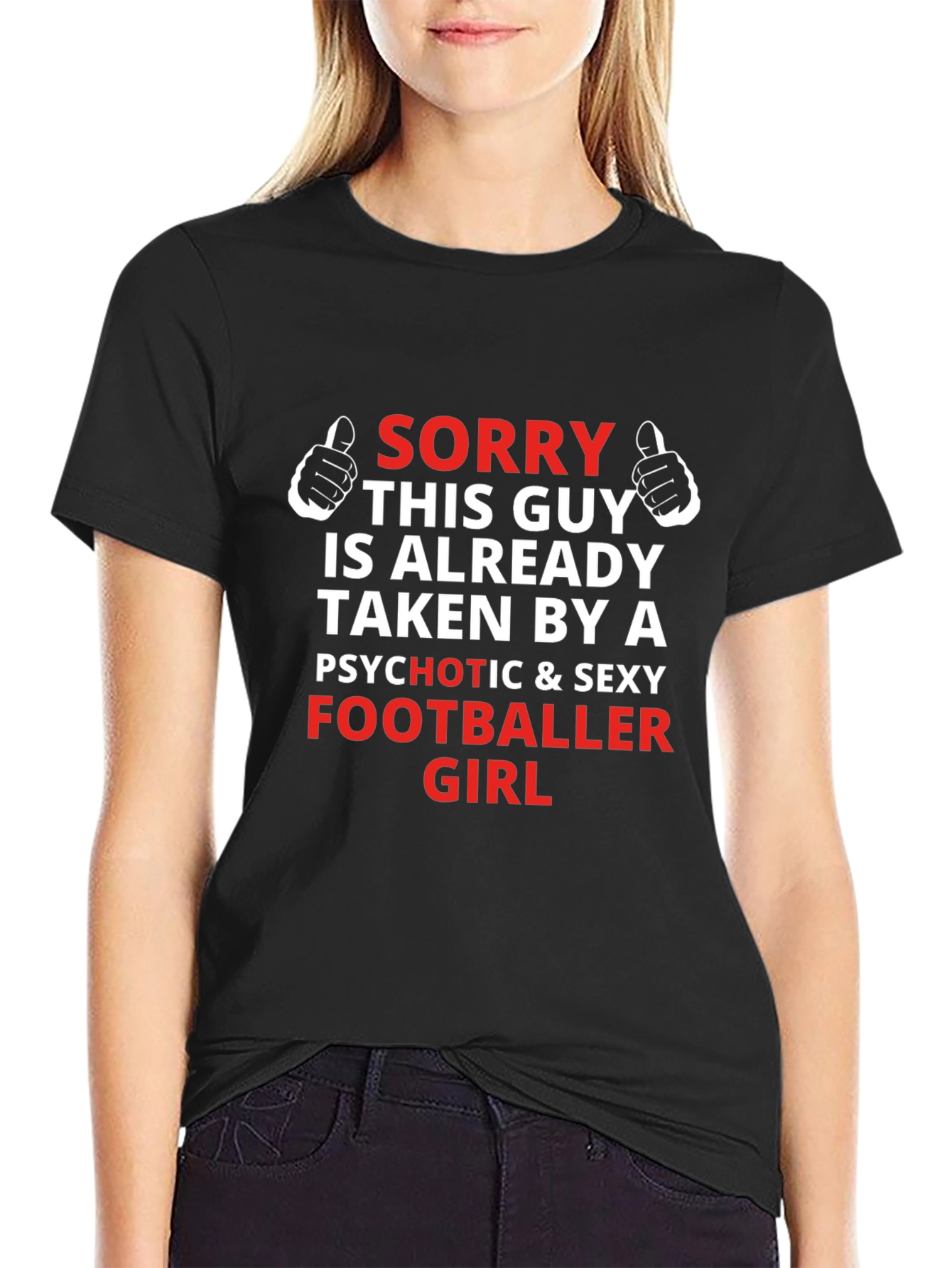 Funny Footballer Girlfriend Graphic T-Shirt