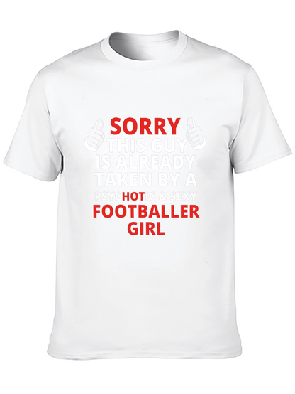 Funny Footballer Girlfriend Graphic T-Shirt