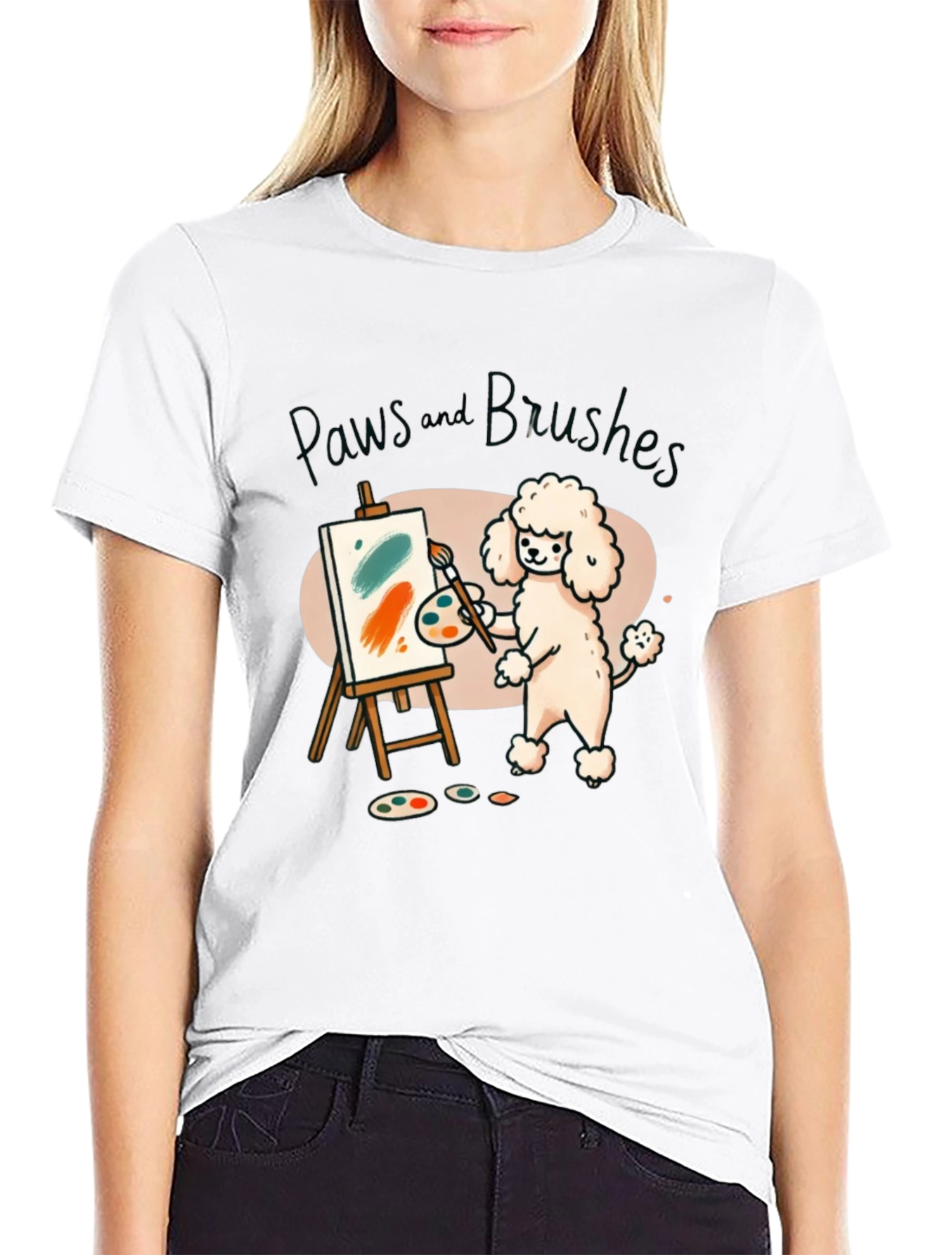 Paws and Brushes Dog Artist T-Shirt