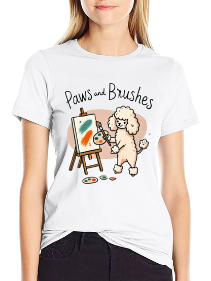Paws and Brushes Dog Artist T-Shirt