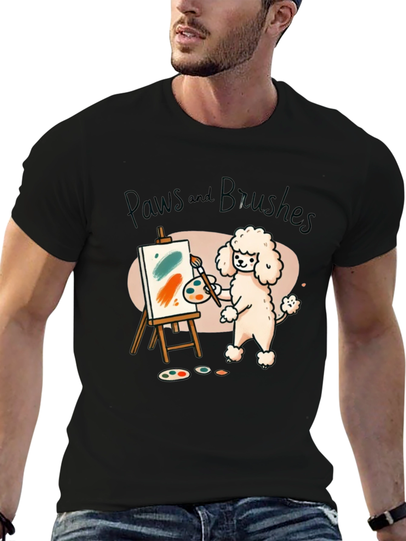 Paws and Brushes Dog Artist T-Shirt