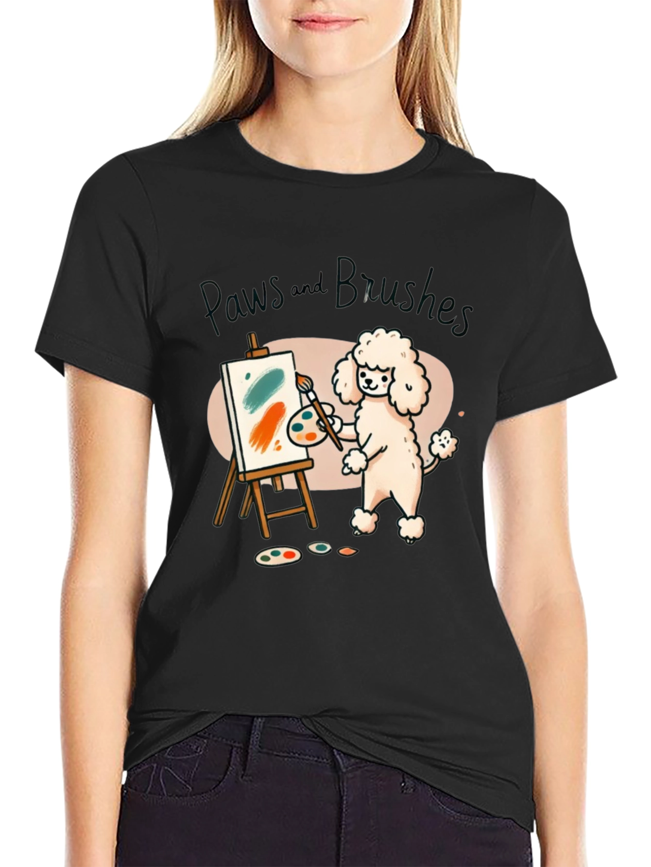 Paws and Brushes Dog Artist T-Shirt