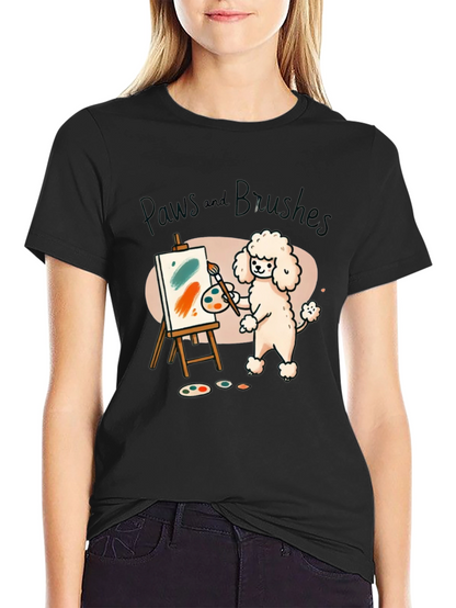 Paws and Brushes Dog Artist T-Shirt