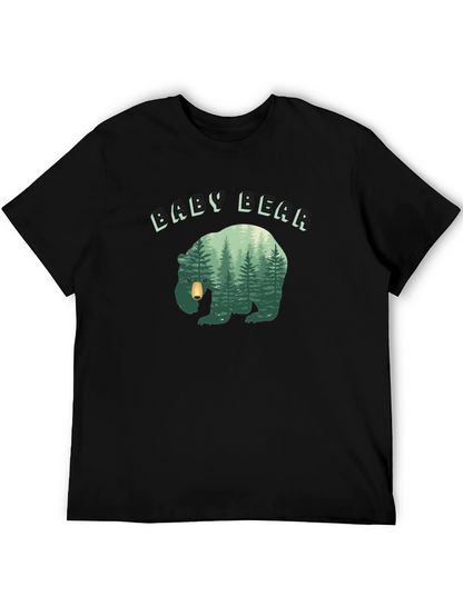 Baby Bear Forest Graphic Black T-Shirt