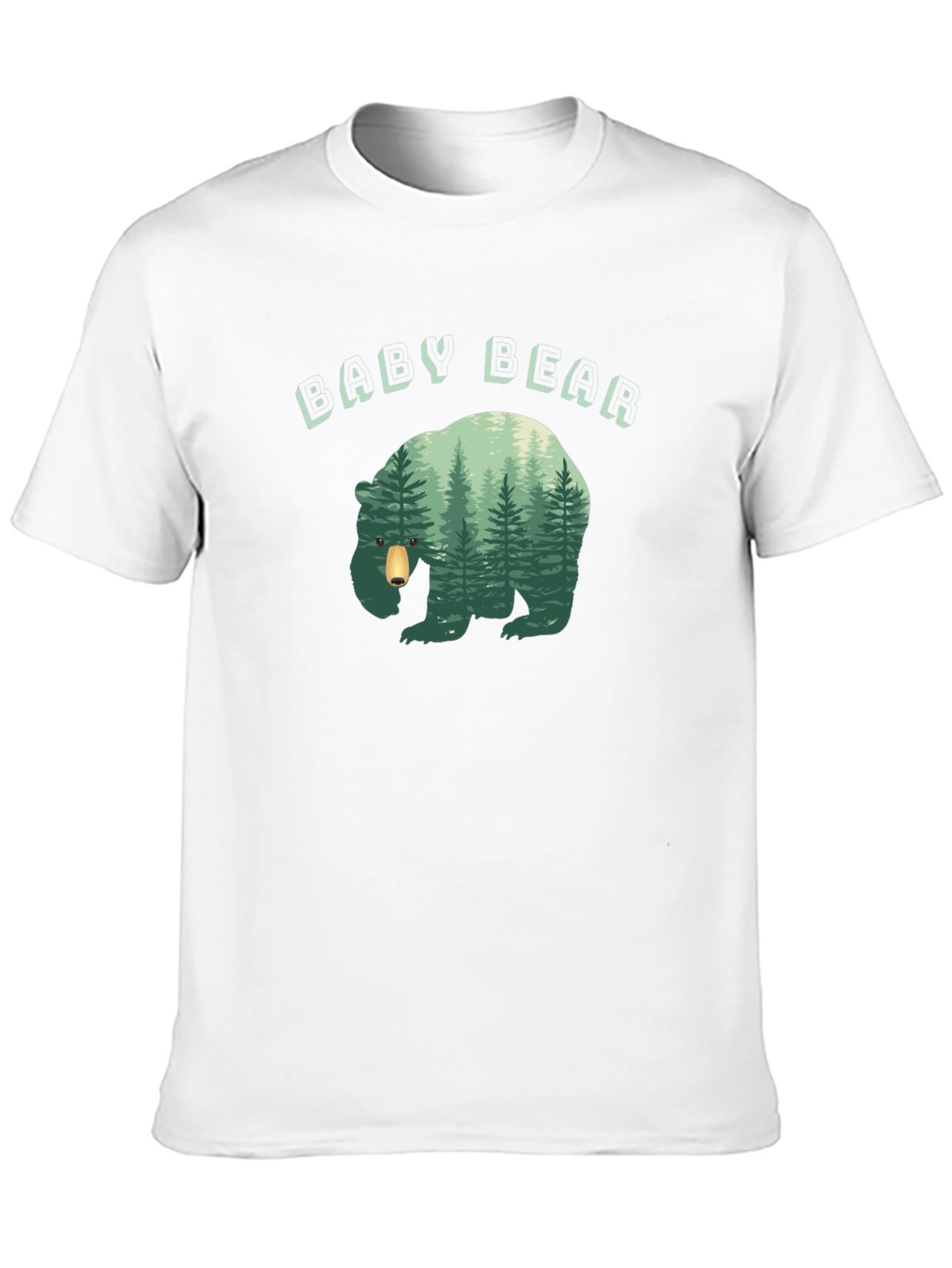Baby Bear Forest Graphic Black T-Shirt