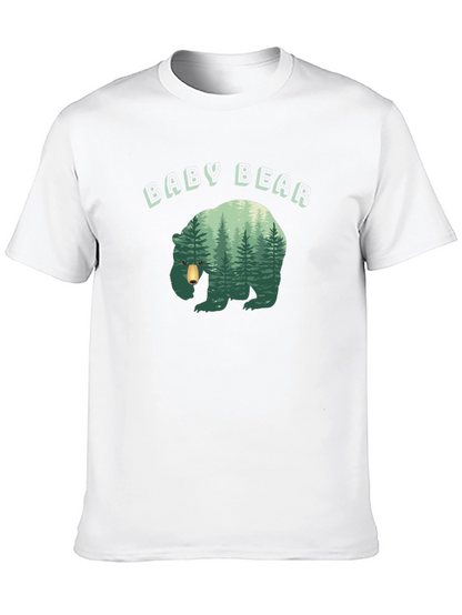 Baby Bear Forest Graphic Black T-Shirt
