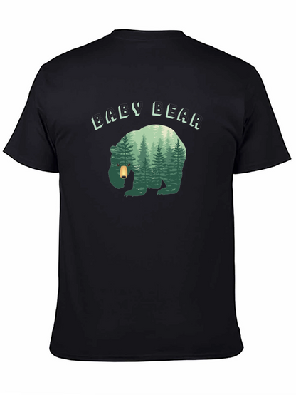 Baby Bear Forest Graphic Black T-Shirt
