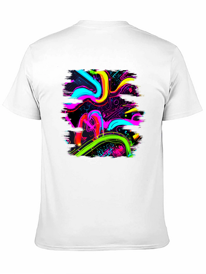 Neon Swirl Graphic Black T-Shirt