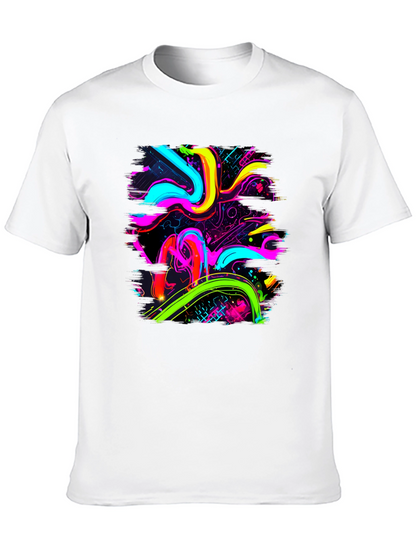 Neon Swirl Graphic Black T-Shirt