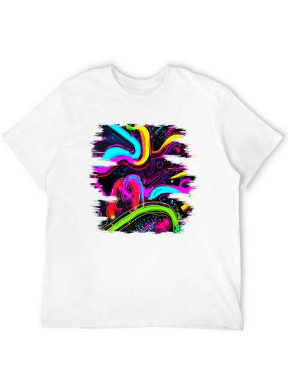 Neon Swirl Graphic Black T-Shirt