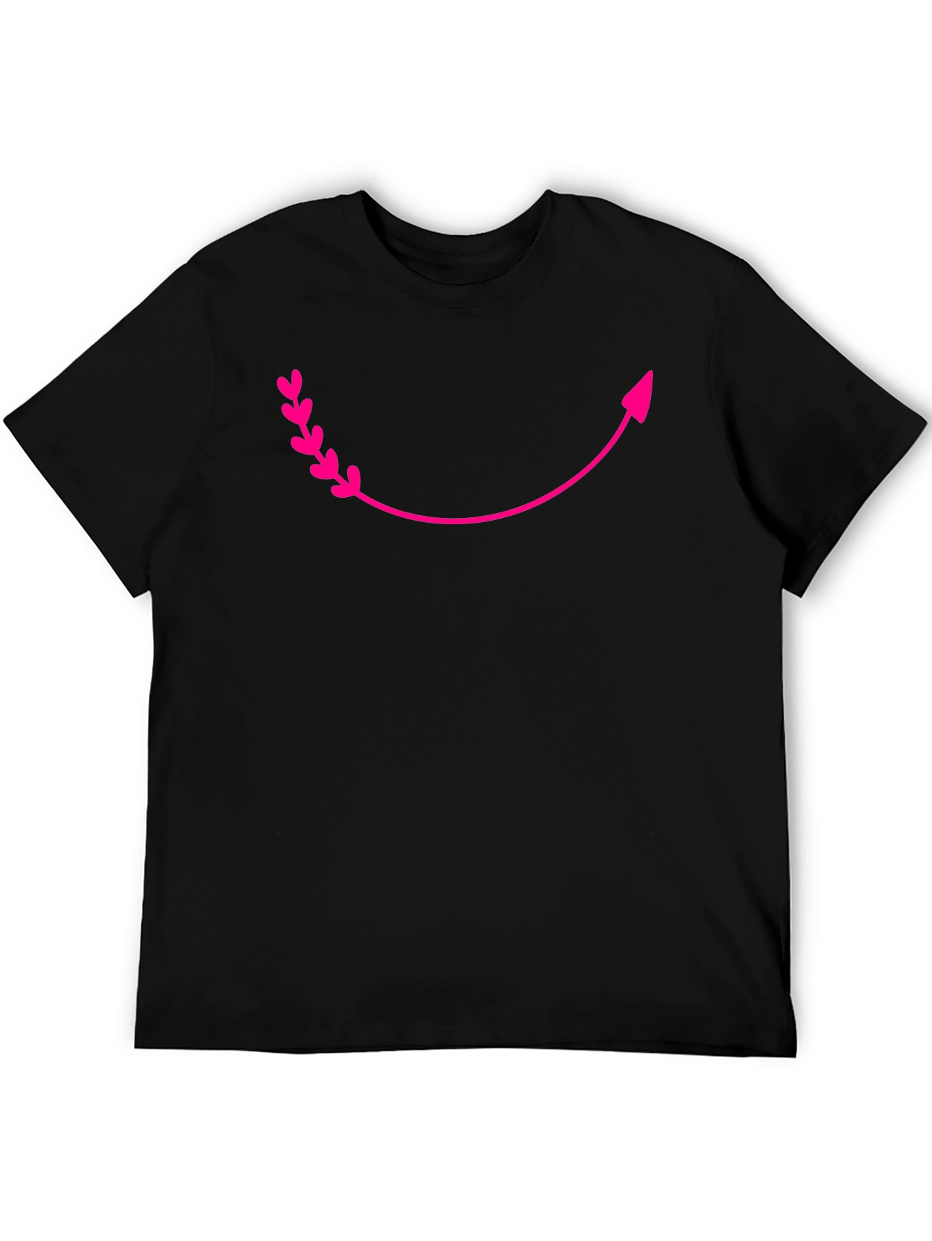 Curved Arrow Heart Graphic Tee - Black