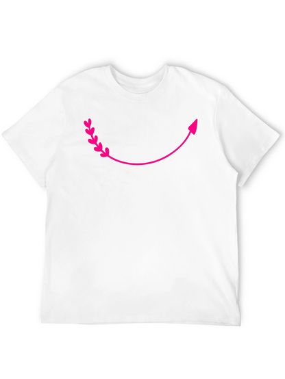 Curved Arrow Heart Graphic Tee - Black