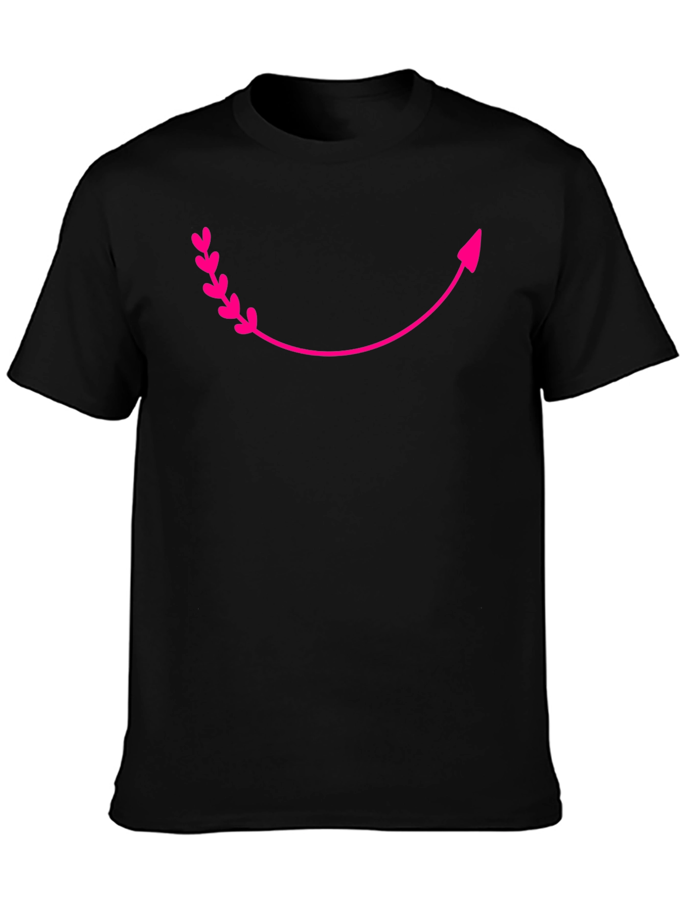 Curved Arrow Heart Graphic Tee - Black