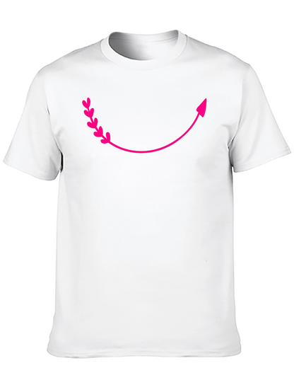 Curved Arrow Heart Graphic Tee - Black