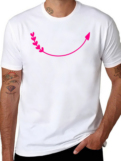 Curved Arrow Heart Graphic Tee - Black